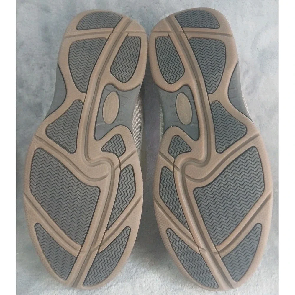 Dr Scholls Mens Slip On Loafers 8.5 Tan Beige Canvas Boat Shoes Advanced Comfort
